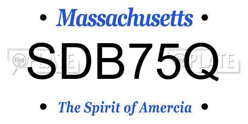 SDB75Q Massachusetts License Plate