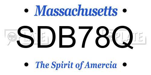 SDB78Q Massachusetts License Plate