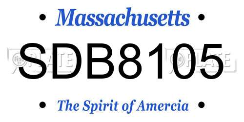 SDB8105 Massachusetts License Plate