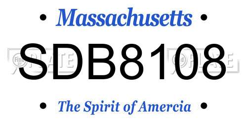 SDB8108 Massachusetts License Plate