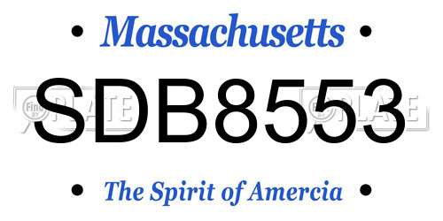 SDB8553 Massachusetts License Plate