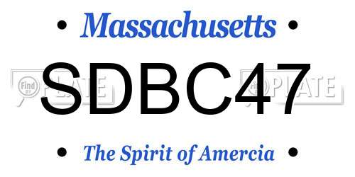 SDBC47 Massachusetts License Plate