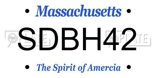 SDBH42 Massachusetts License Plate