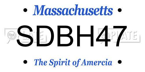 SDBH47 Massachusetts License Plate