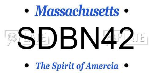 SDBN42 Massachusetts License Plate