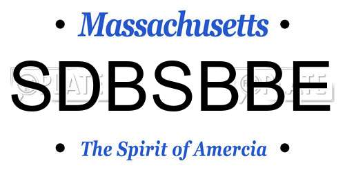 SDBSBBE Massachusetts License Plate