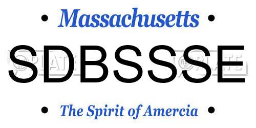 SDBSSSE Massachusetts License Plate