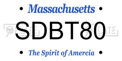 SDBT80 Massachusetts License Plate