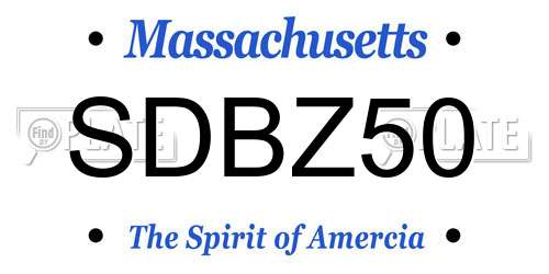 SDBZ50 Massachusetts License Plate