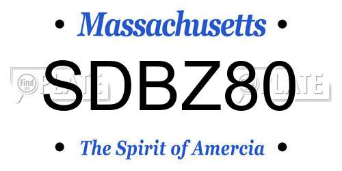 SDBZ80 Massachusetts License Plate