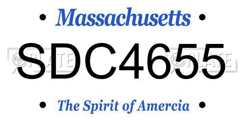 SDC4655 Massachusetts License Plate