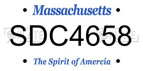 SDC4658 Massachusetts License Plate