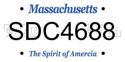 SDC4688 Massachusetts License Plate