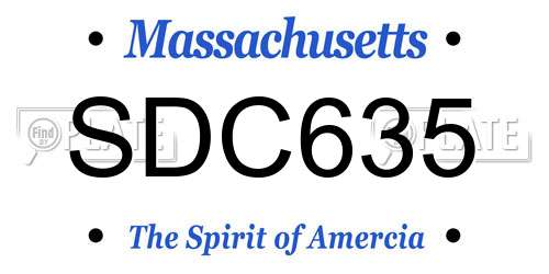 SDC635 Massachusetts License Plate