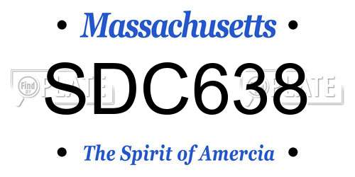 SDC638 Massachusetts License Plate