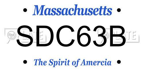 SDC63B Massachusetts License Plate