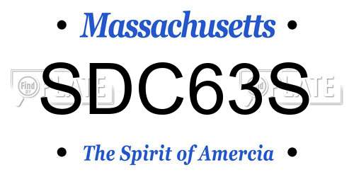 SDC63S Massachusetts License Plate