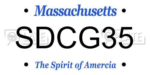 SDCG35 Massachusetts License Plate
