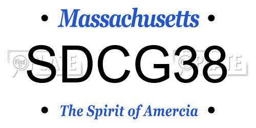 SDCG38 Massachusetts License Plate