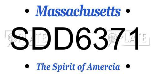 SDD6371 Massachusetts License Plate