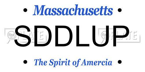 SDDLUP Massachusetts License Plate