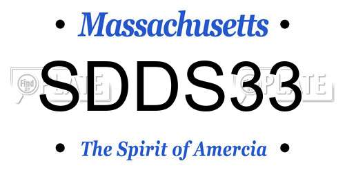 SDDS33 Massachusetts License Plate
