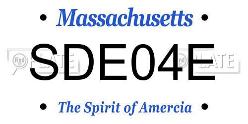 SDE04E Massachusetts License Plate