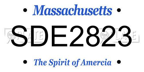 SDE2823 Massachusetts License Plate