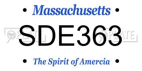 SDE363 Massachusetts License Plate