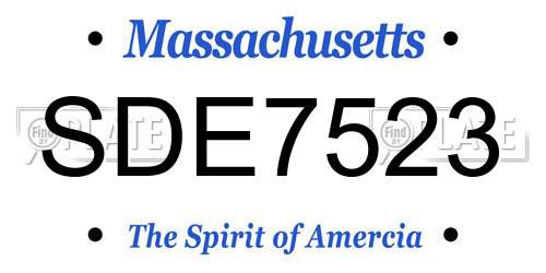 SDE7523 Massachusetts License Plate