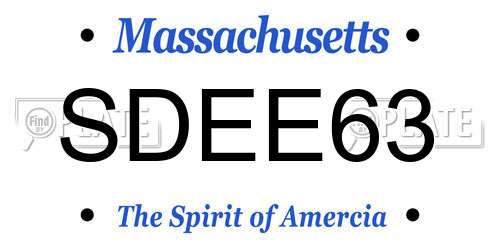 SDEE63 Massachusetts License Plate