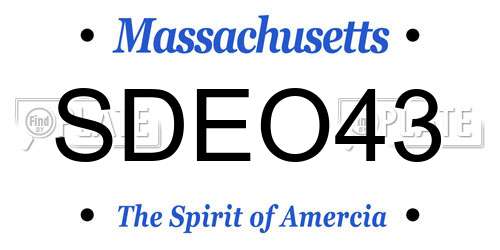 SDEO43 Massachusetts License Plate
