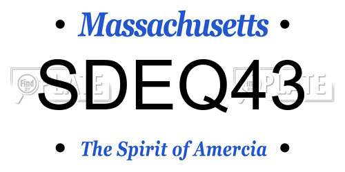 SDEQ43 Massachusetts License Plate