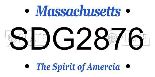 SDG2876 Massachusetts License Plate