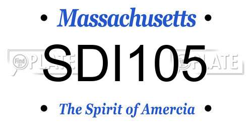 SDI105 Massachusetts License Plate