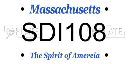 SDI108 Massachusetts License Plate