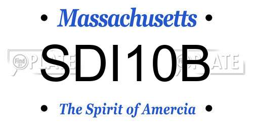 SDI10B Massachusetts License Plate