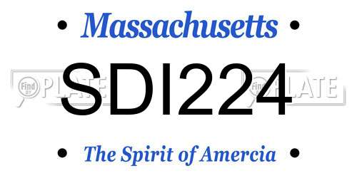 SDI224 Massachusetts License Plate