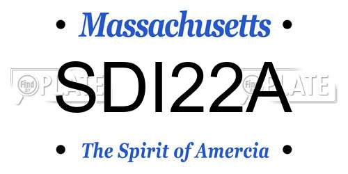 SDI22A Massachusetts License Plate