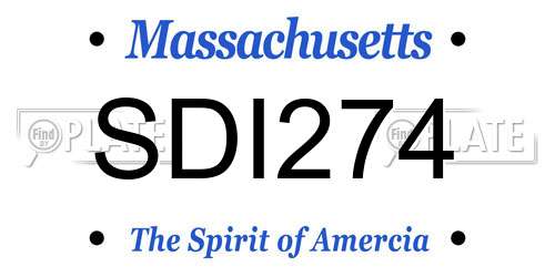 SDI274 Massachusetts License Plate