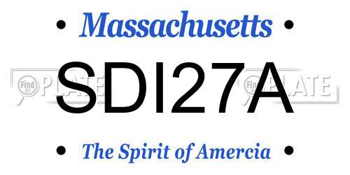 SDI27A Massachusetts License Plate
