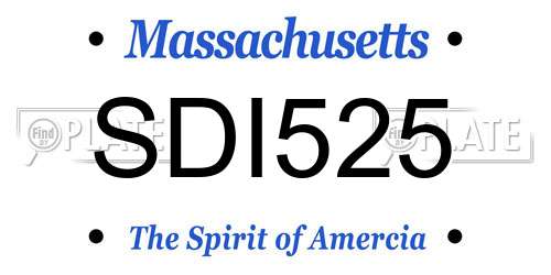 SDI525 Massachusetts License Plate