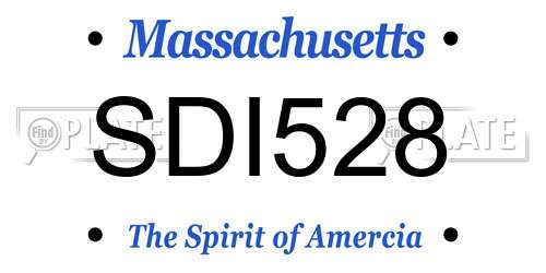 SDI528 Massachusetts License Plate