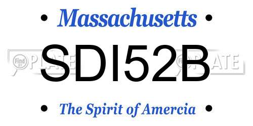SDI52B Massachusetts License Plate