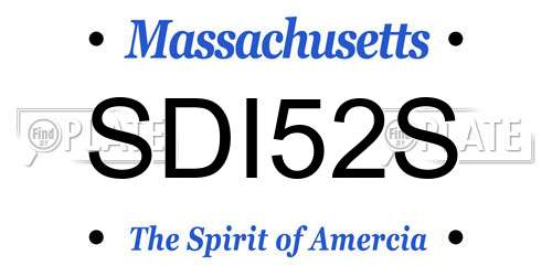 SDI52S Massachusetts License Plate
