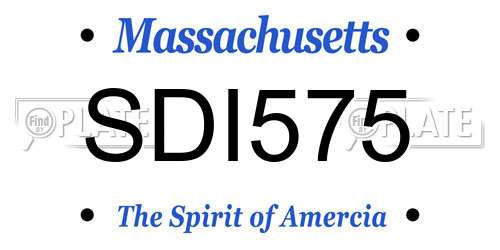SDI575 Massachusetts License Plate