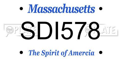 SDI578 Massachusetts License Plate