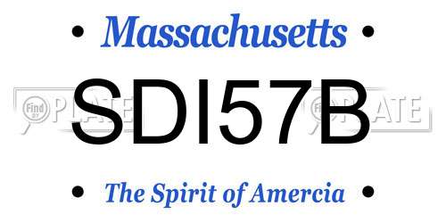 SDI57B Massachusetts License Plate
