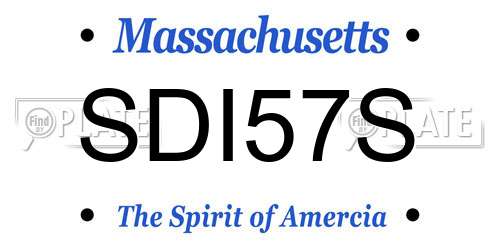 SDI57S Massachusetts License Plate