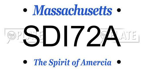 SDI72A Massachusetts License Plate